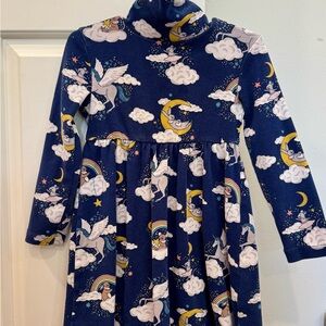 Boden Blue Dress with Whimsical Print